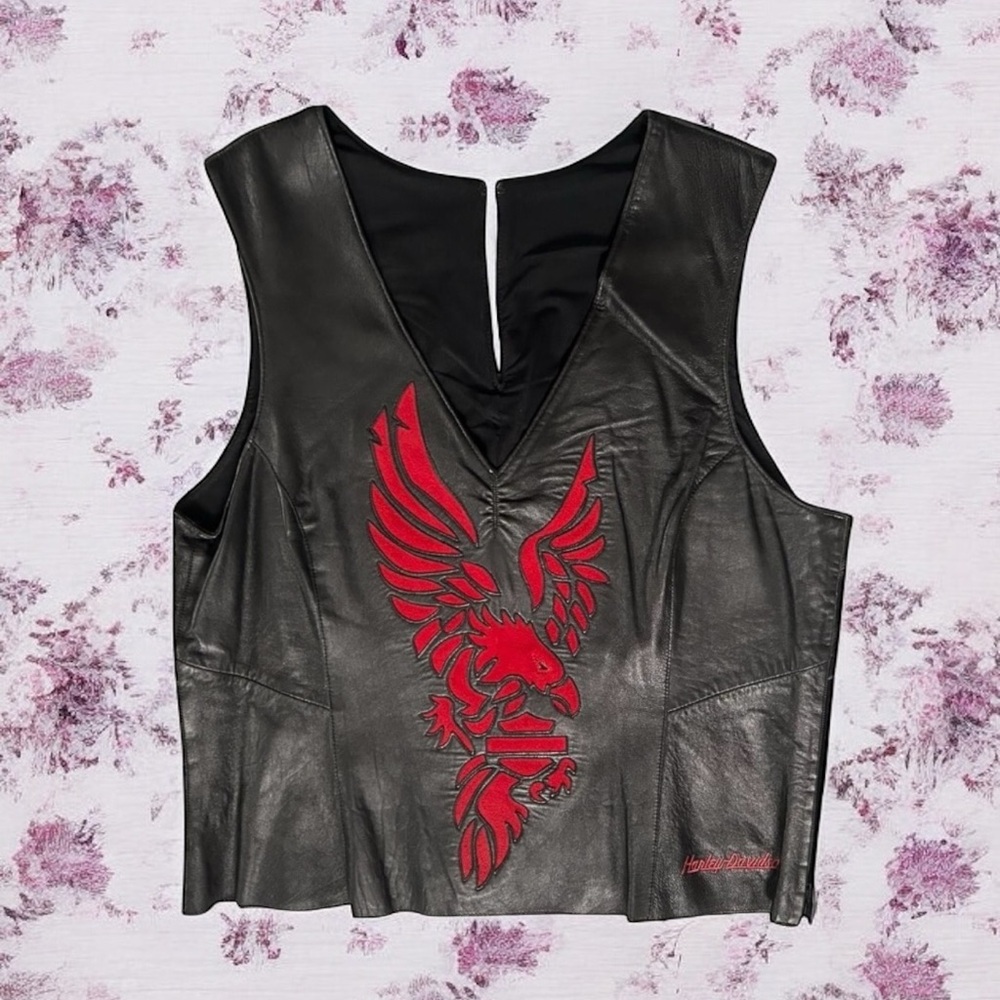 Harley Davidson Vintage Leather Bustier Tank Top